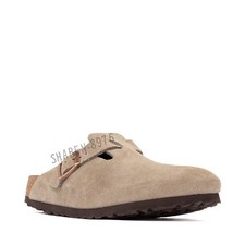 New Birkenstock Boston Soft Footbed Clog - Taupe Unisex Adults
