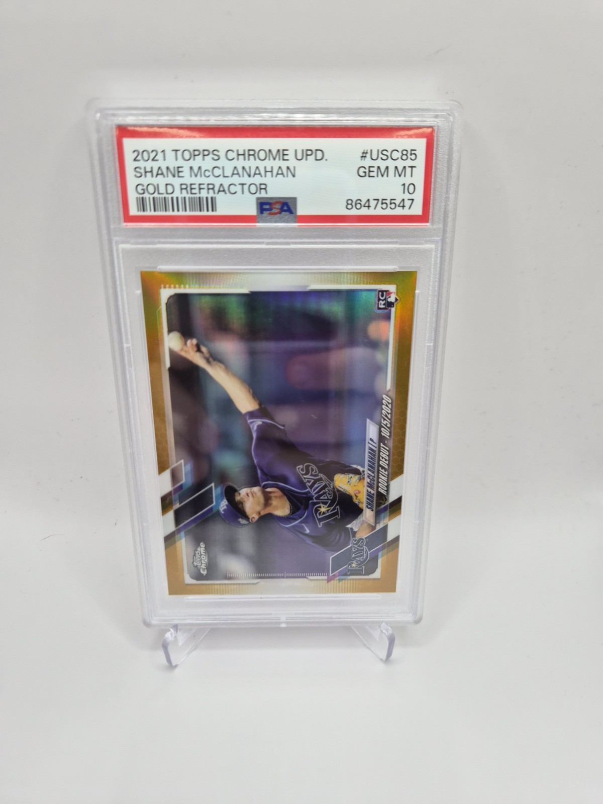 2021 Topps Chrome Update Series - Rookie Debut Shane McClanahan PSA 10 Pop 1!