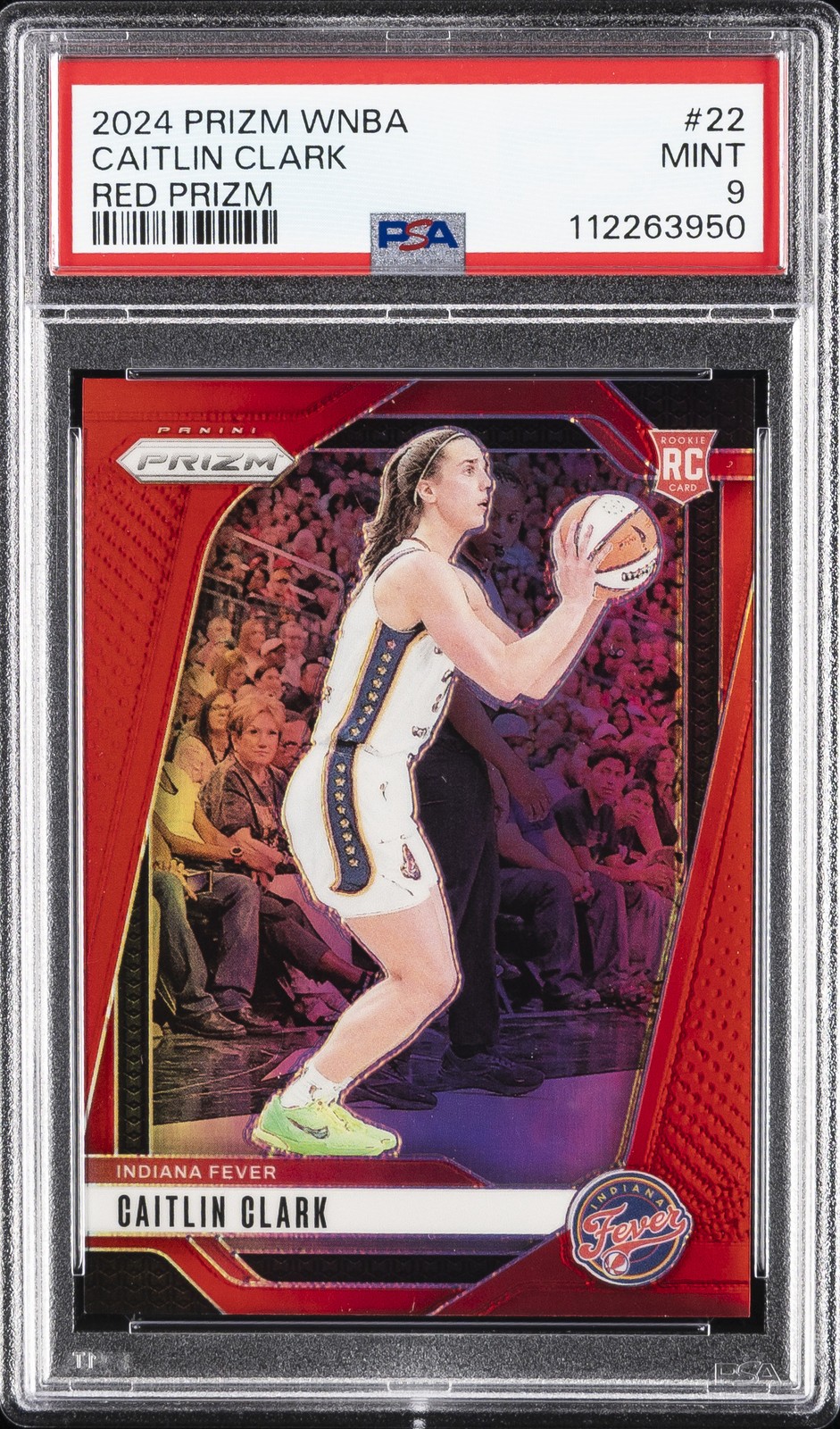 2024 PANINI PRIZM WNBA RED PRIZM #22 CAITLIN CLARK 148/299 PSA 9