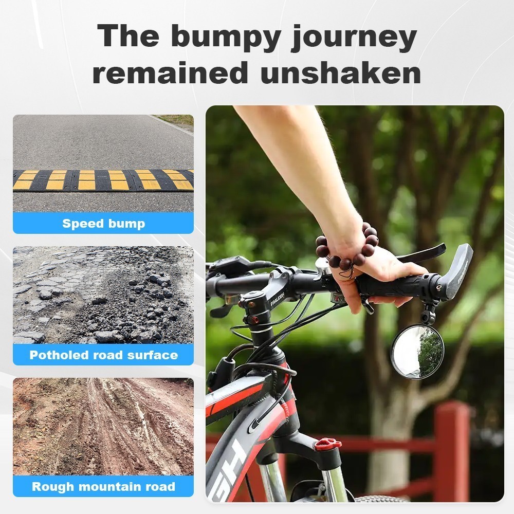 Ebike MTB Road Bike Rearview Mirror Bicycle Rear View Mirrors 360° Convex Side