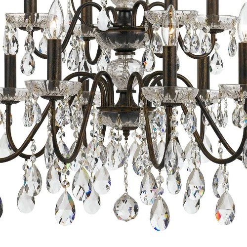 Crystorama Butler 29" W English Bronze 12-Light Crystal Chandelier - Picture 3 of 8