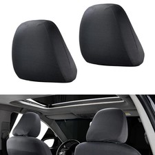 2 PCS Car Seat Headrest Cover, 9" x 10.6" Knitted Stretch Breathable Fully Su...