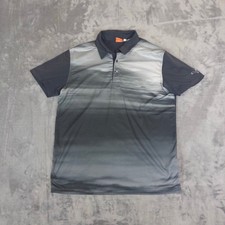 Puma Polo Shirt Mens L Grey Black Ombre Gradient Dry Cell Golf Sportlifestyle