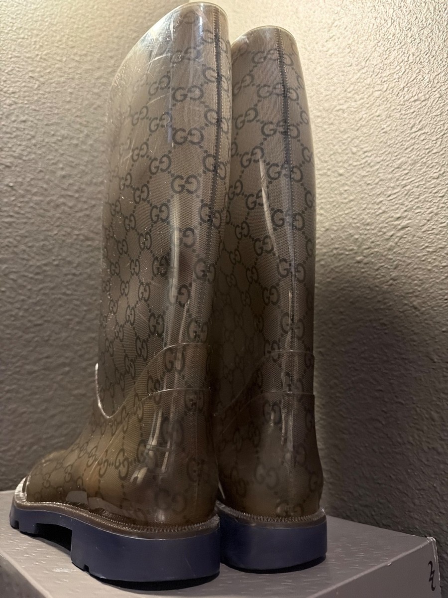 Vintage 2000s Used Gucci Blue rubber boots | eBay