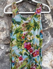 CITRON Santa Monica Tropical Caribbean Palm Dreams Maxi Sleeveless Dress MEDIUM