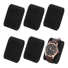 6pcs Watch Pillow, Velvet Oval Watch Cushion Replacement Bracelet Pillow, Black