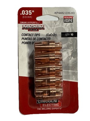 Lincoln KP4482-035-HD GMAW Hyperfill 10 Contact Tips CuCrZr .035