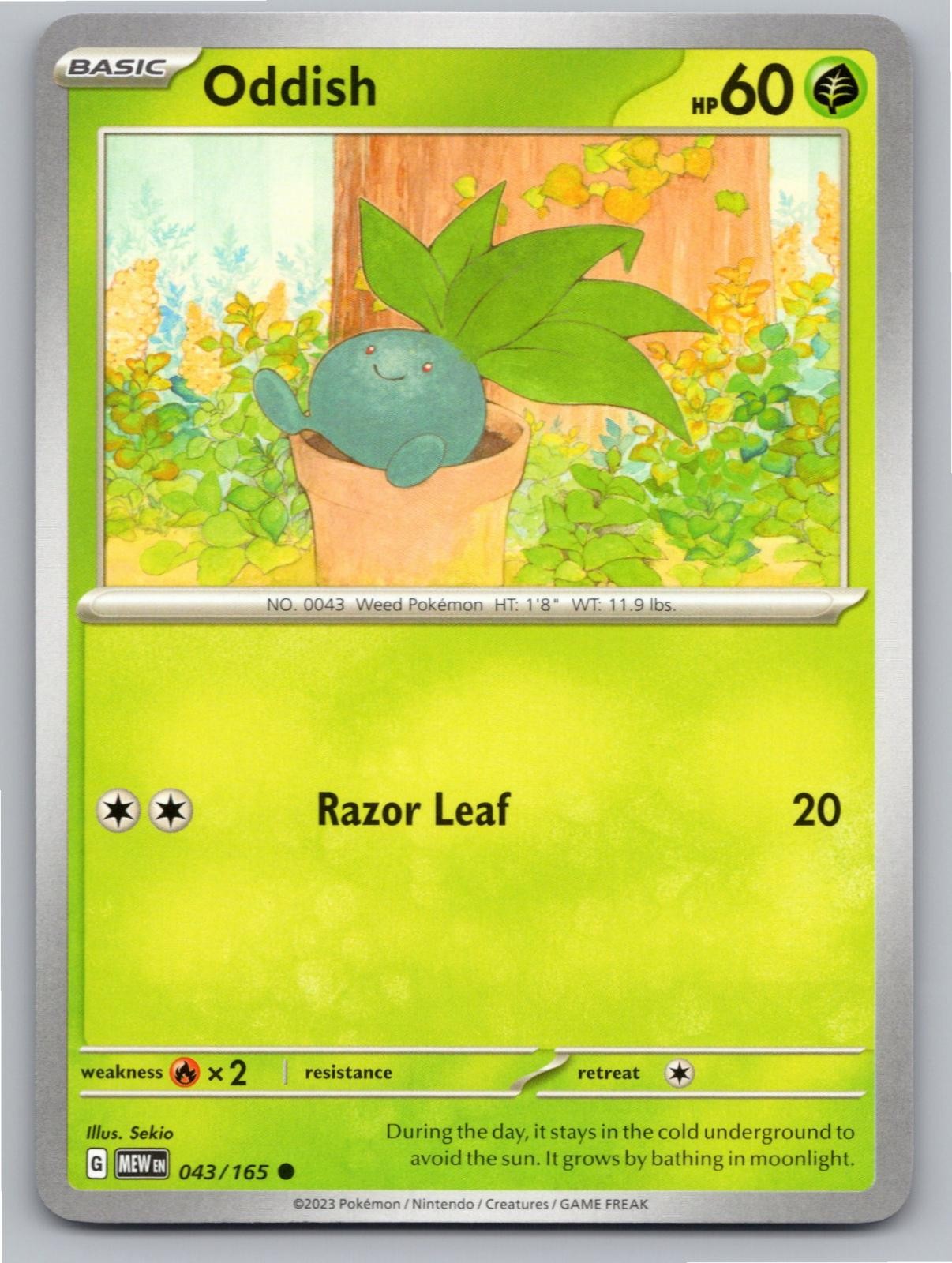 2023 POKEMON ODDISH 151 043/165 COMMON NM A725 FREE S&H