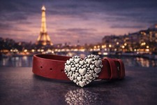 Heart Cluster Belt Buckle   Silver Finish Zamak, Romantic Accessory
