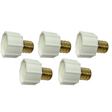 5 Pack XFITTING 3/4" Pex B x 3/4" Female Swivel Adapter, Lead Free Brass