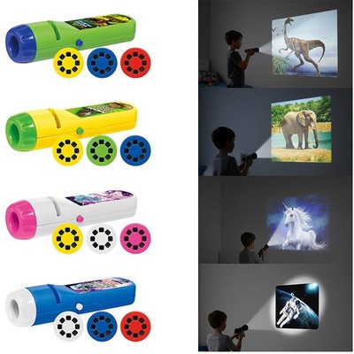 Playtastic 4er-Set Kinder-Projektor-Taschenlampen, 96 verschiedenen Bild-Motiven