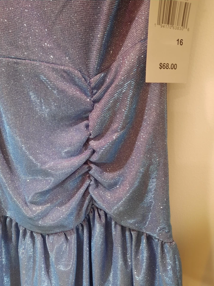 Nuevo Vestido de Pascua Púrpura Brillo Periwinkle Edición Rara Talla 16 Foto 3 de 4