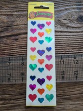 VTG Sandylion Stickers Hearts Rainbow Reflective Holographic New OldStock PPM267
