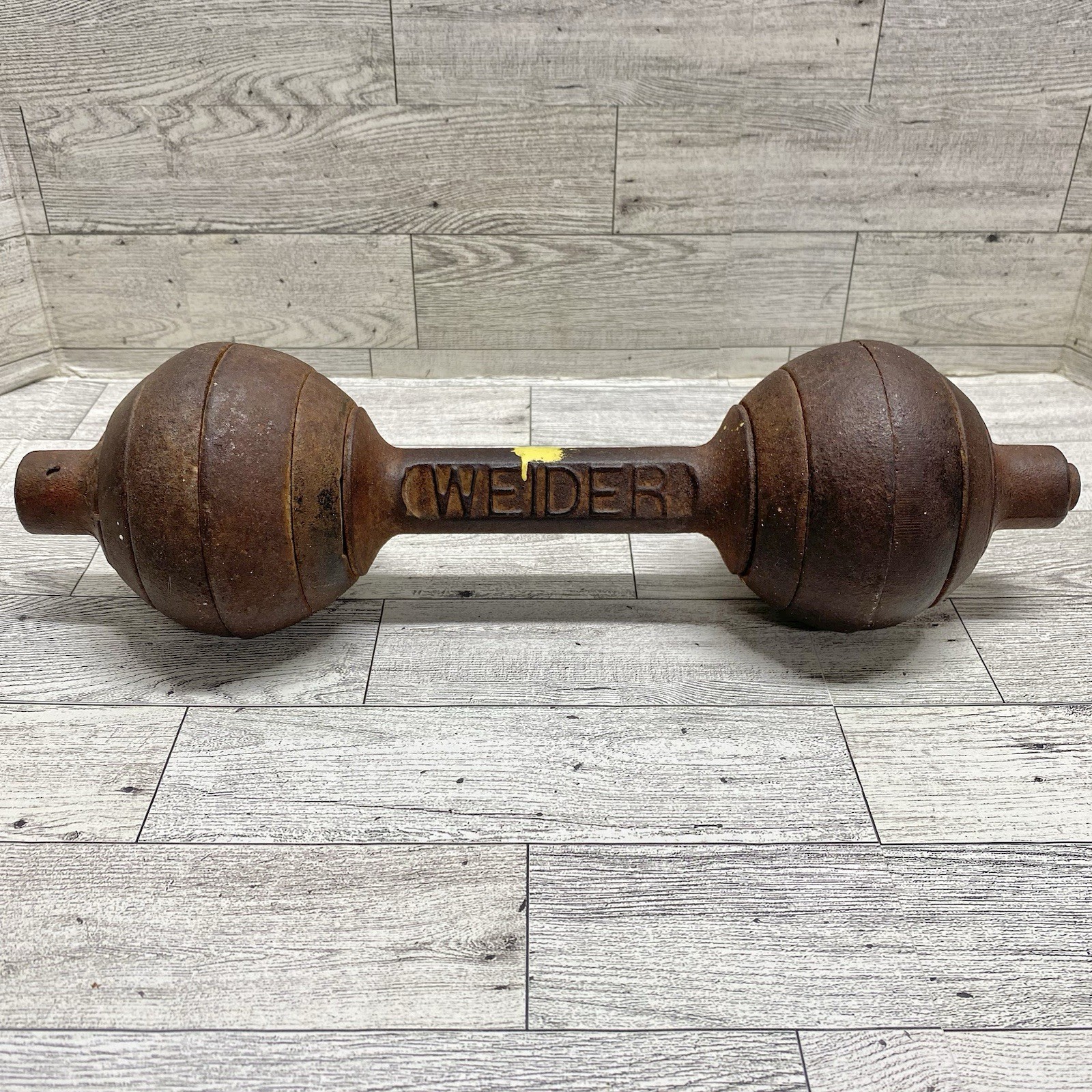 Vintage Weider Cast Iron GOGO Bell Dumbbell Weights Globe 15
