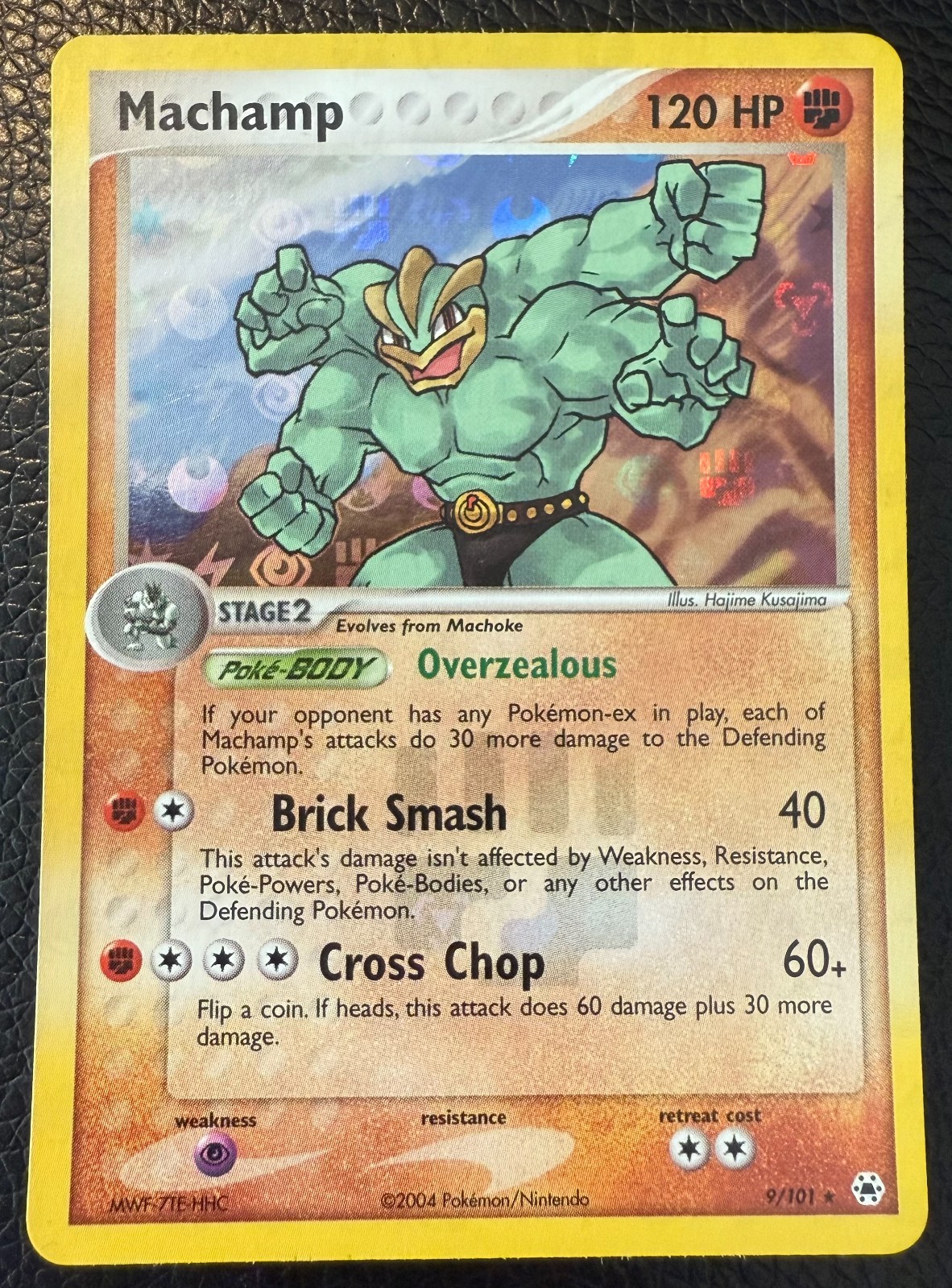 2004 POKEMON TCG MACHAMP HIDDEN LEGENDS REVERSE HOLO 9/101 NM