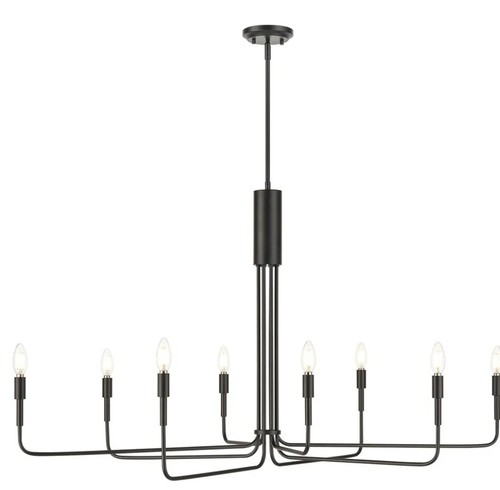 Light Society Bella 8-Light Candelabra Chandelier Black Finish LS-c317-BLK - Picture 1 of 7