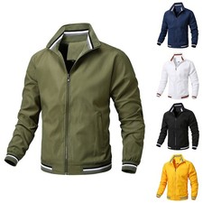 Black White Yellow Green Blue Men's Polyester Casual Jacket for Travel