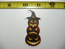 HALLOWEEN STACKED PUMPKINS WITCH HOUSE SMALL STICKER DECAL FALL SEASON