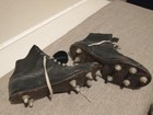 HYDE antique leather men’s 10 High top football Steel cleats / Shoe Vintage — photo 1