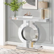 39.4'' long glass mirror console table suitable for living room tables hallway