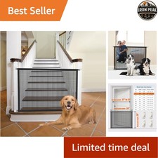 Dog Mesh Gate 29 x 34 in Black Polyester Pack of 1 Stairway Doorway Pet Barrier