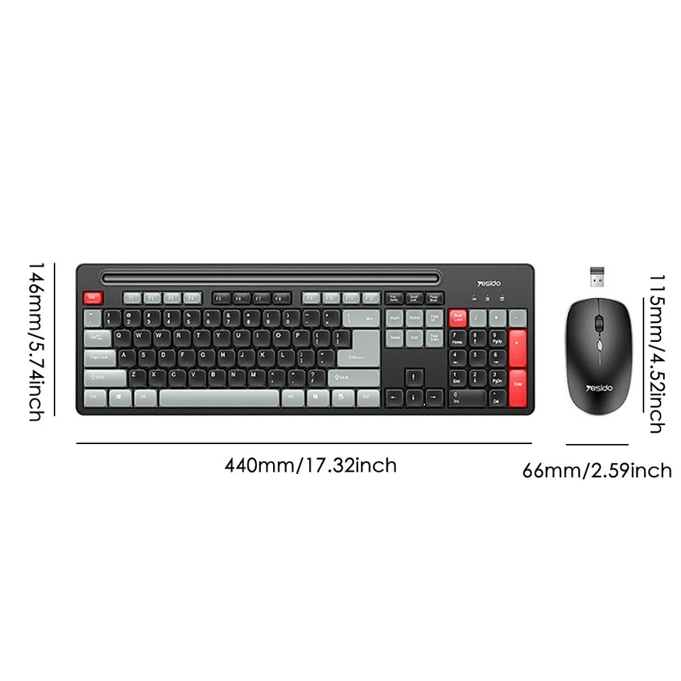 Full Set 2.4GHz Wireless Keyboard and Mouse UK USB Dongle for PC Laptop - Image 2 of 4