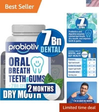 7 Billion CFU Oral Probiotics for Bad Breath - Mint Chewable Tablets, 60 Count