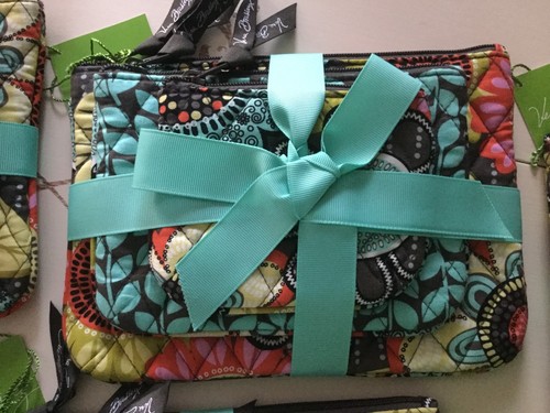 Vera Bradley Cosmetic Trio Make Up Bags Flower Shower New - 第 3/9 張圖片