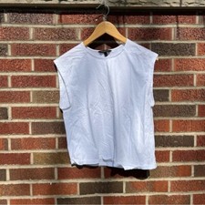 Banana Republic Bright White Sleeveless Cropped Boxy Tank Top