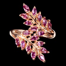 Valentine 925 Silver Ring Marquise Rhodolite Garnet Natural Gemstone Jewelry 9