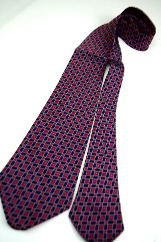 Corbata de Colección Rodas Años 20 30 Azul Magenta Diamante Foulard Jacquard 45.5" x 3.5" Foto 4 de 4