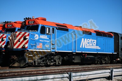Vintage 2006 Train Slide 102 Metra Engine Blue Island IL X7I087