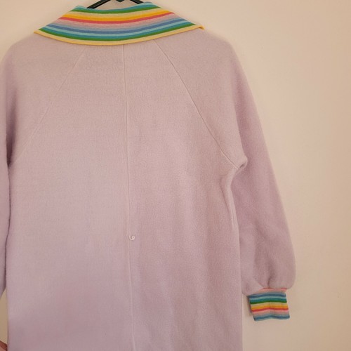 Vtg SEARS JR BAZAAR Womens PAJAMAS Fleece Footie USA One pc. Rainbow M-Tall - Picture 5 of 6