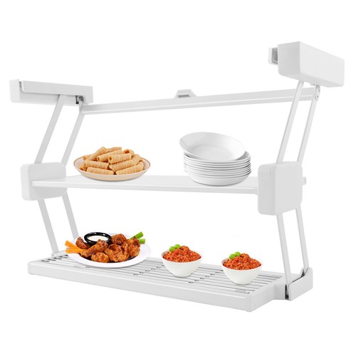 2Tiers Pull Down Storage Rack Spice Rack Cabinet-Mounted Kitchen Organizer Stand - 第 3/11 張圖片