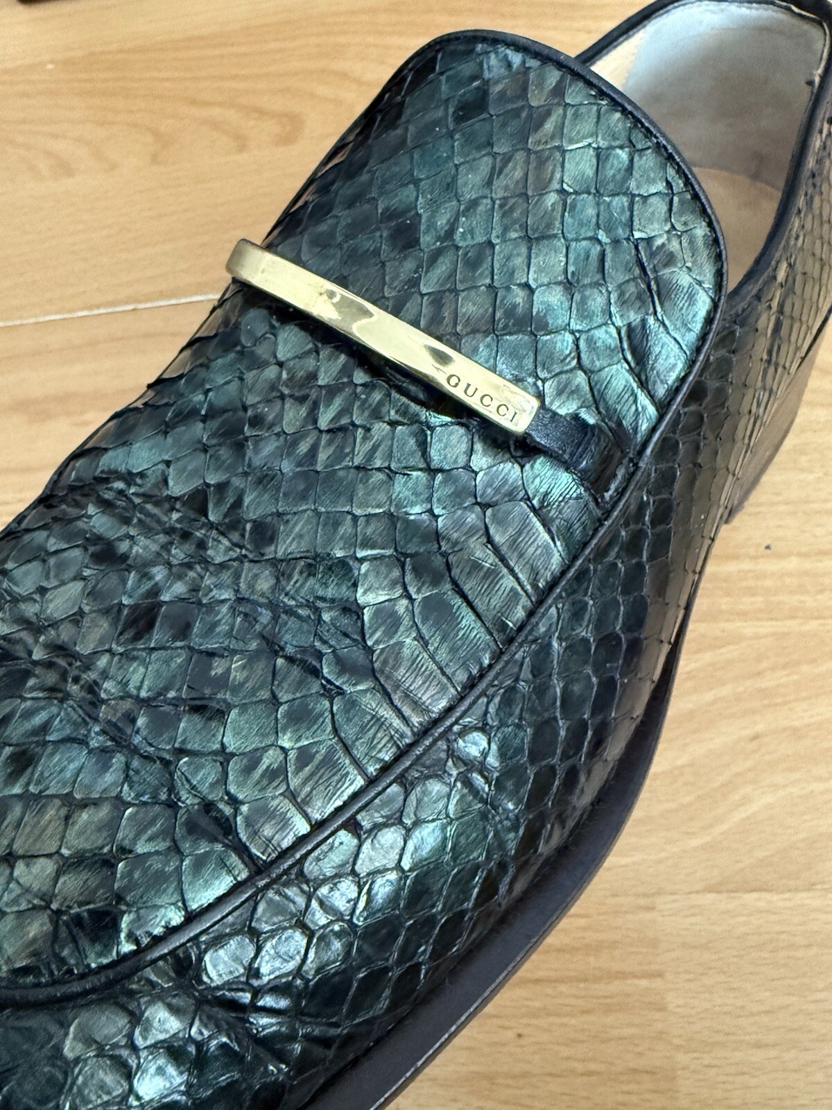 Gucci Python Snake Skin Leather Mens Horsebit Loa… - image 20