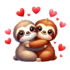 Wall Decal Sticker Sloth, Couple Valentine's Day Wall Sticker 18X18cm Large