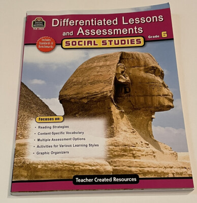 Differentiated Lessons and Assessments - Social Studies, Grade 6 Homeschool NEW
