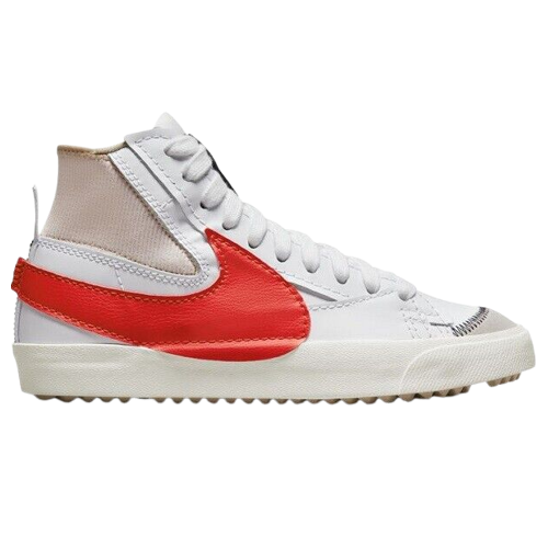 nike blazer mid 77 trainers in white and red