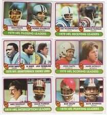 1980 Topps Football League Leaders Complete Team Set 6 Cards - Roger Staubach C