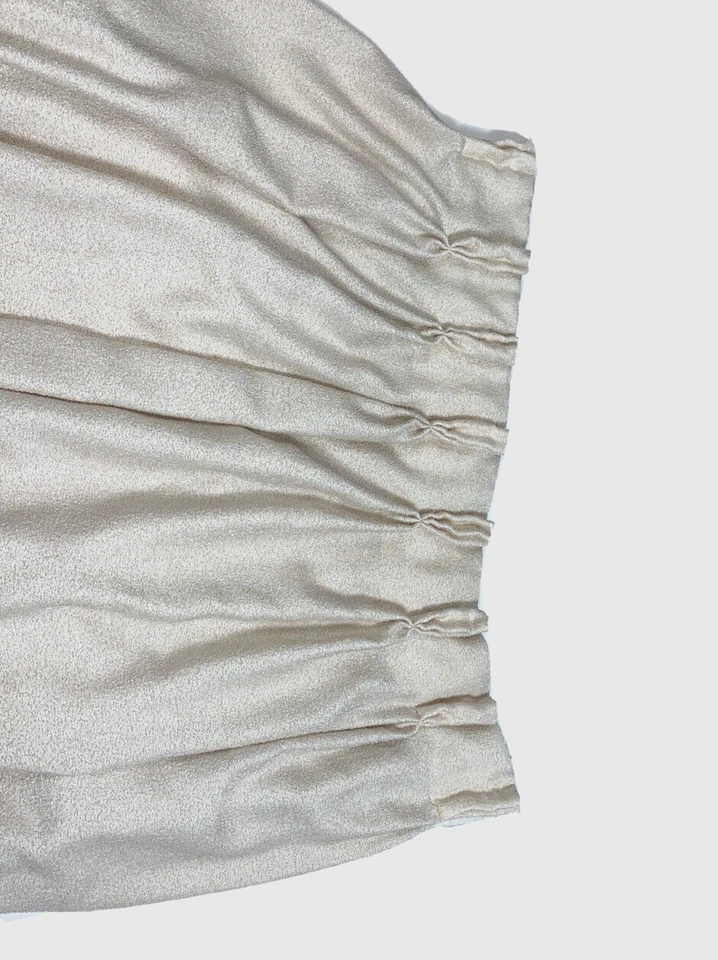 1 Panel Cortina Plisado Pellizco Pesado Vintage Beige Terciopelo Pana Foto 3 de 4