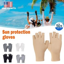 Cooling Ice Silk Gloves Anti-UV Sun Protection Gloves Half Finger for Summer US