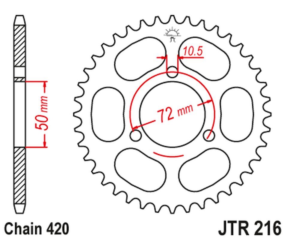 Pignon arrière JT 251 43 en acier haute résistance pour Honda NSR 75