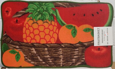 PRINTED NYLON KITCHEN RUG(nonskid)(18''x30'')FRUITS BASKET,WATERMELON,PINEAPPLE,JM