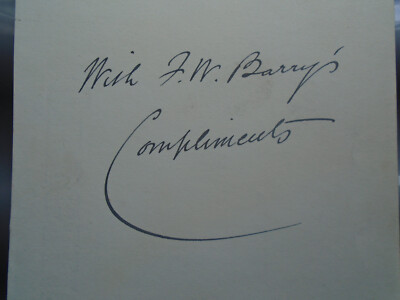 Windsor Castle Royal Library F W Barry Autogramm Unterschrift Windsor Castle Papier