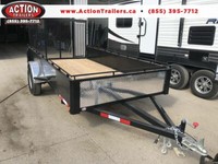 ACTION SERIES 6 X 12 SINGLE AXLE STEEL UTILITY TRAILER WITH REAR MESHED STRAIGHT GATE