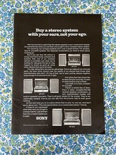 Vintage 1972 Sony Home Stereo Print Ad HP 210 HP 510 HP 610