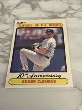 Roger Clemens 1990 Fleer 627 Boston Red Sox baseball card Players Of The Decade