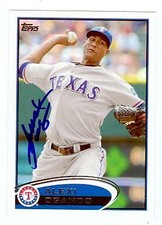 Alexi Ogando autographed baseball card (Texas Rangers) 2012 Topps #301