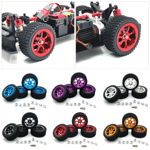 Aluminum Wheel Tires for MJX 1/14 14301 14302 Wltoys 144001 144002 124007 RC Car
