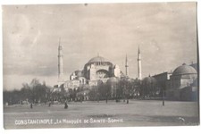 RPPC Postcard Mosque Sainte Sophie Constantinople Turkey